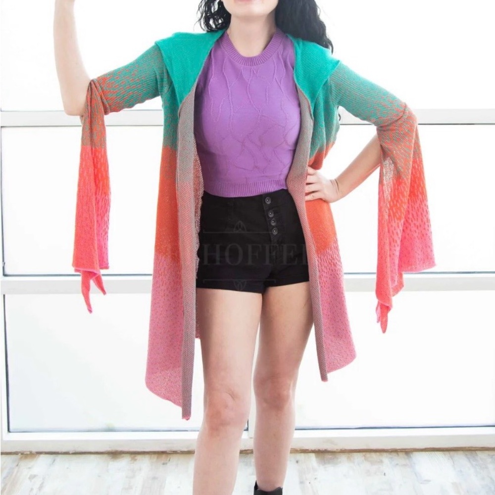 ELHOFFER ESSENTIAL SUNSET LONGLINE CARDIGAN - SHERBERT OMBRE